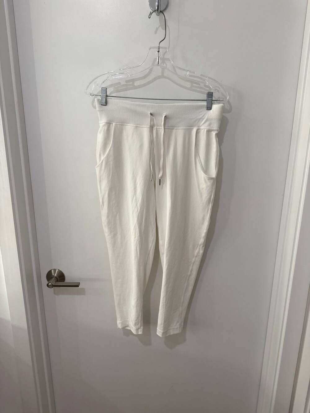 Lululemon Athleta Women's White High-Rise Drawstring Jogger Pants Size 4